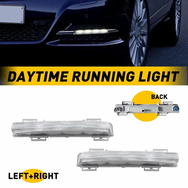 Pair LED Fog Daytime Running Light Fit For Mercedes C E SLK Class W204 W212 C207