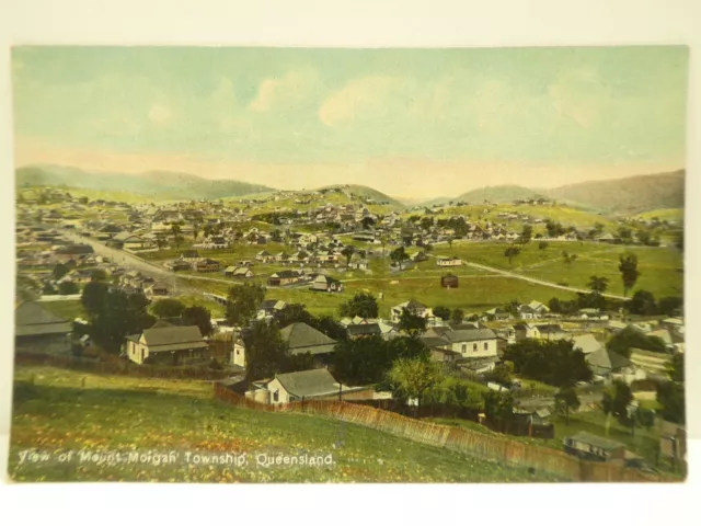 Antique Photo Postcard Mount Morgan Township Qld Coloured Shell Series Qld Views