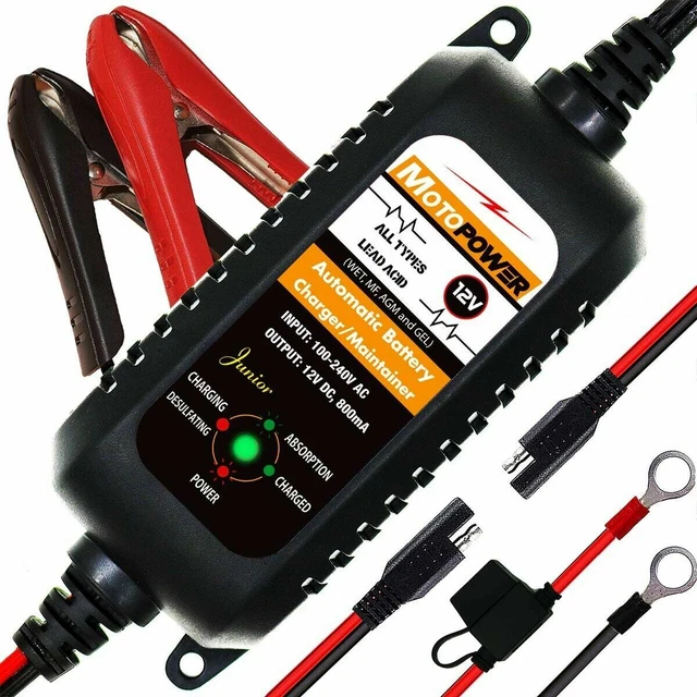 Chargeur Batterie Moto Voiture Automatique Digital Intelligent Bateau 12V 800mA