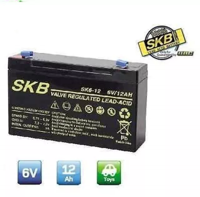 BATTERIA AL PIOMBO SKB 6V 12Ah NP12-6P PER MOTO PEG PEREGO