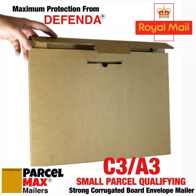 5 x A3 C3 SMALL PARCEL SIZE CORRUGATED CARDBOARD ENVELOPES PARCELMAX Mailers