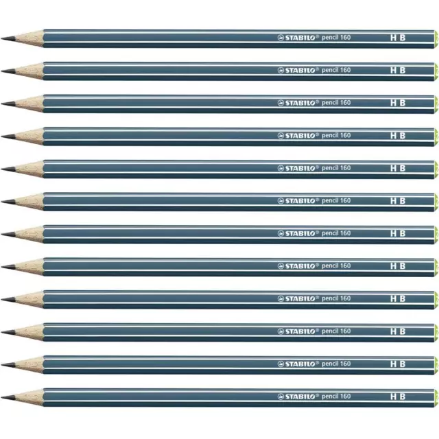 Bleistift STABILO pencil 160 in petrol 12er Pack Härtegrad HB Sechskant Schule
