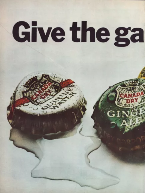 Print Ad Canada Dry 1966 Bottle Caps 2-Page Connected Center 20"x13.5"