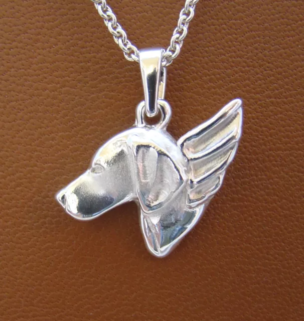 Small Sterling Silver Vizsla Angel Pendant