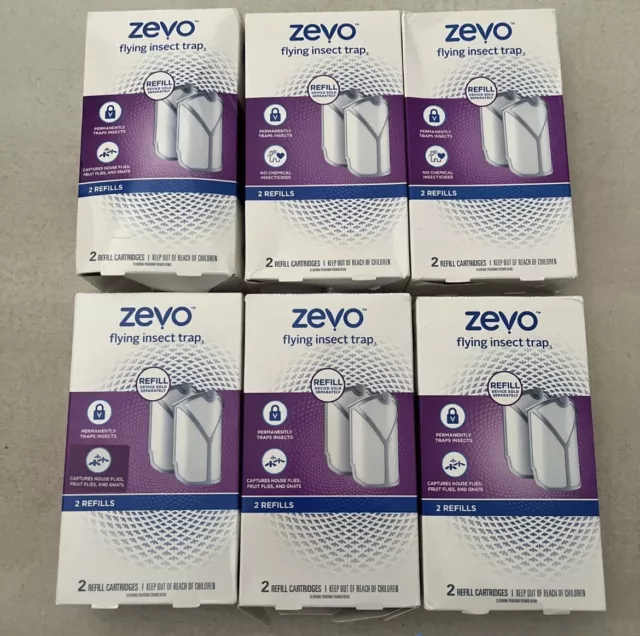 6x2=12 pack Zevo Flying Insect Trap Refill Cartridges