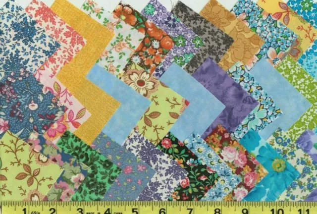 200 fabric squares 2.5 x 2.5 die cut quilt fabric quilting, sewing,crafting