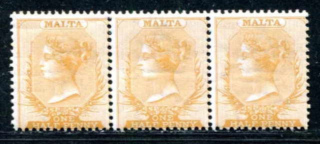 Malta 1863 2 ** Mint In Strip (S0309