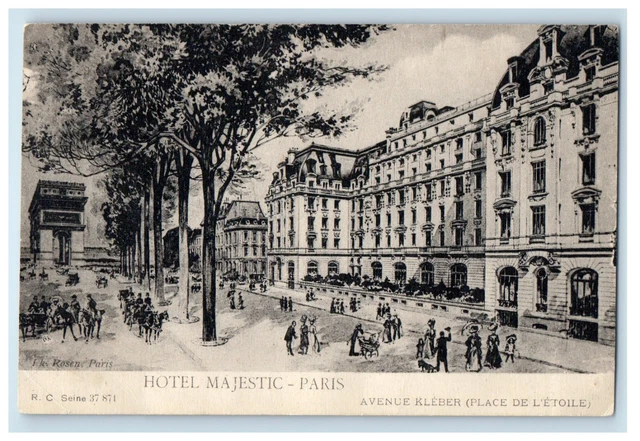 1927 Hotel Majestic Avenue Kleber Paris France Vintage Posted Postcard