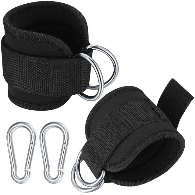 Lot De 2 Sangles De Cheville Réglables Pour Haltères – Fitness Jambes, Musculation Tibiale – Nylon Robuste