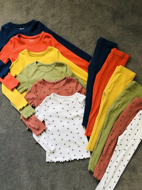 ❤️ Pacchetto grandi top e leggings a costine 3-4 anni X12 Mix & Match❤️