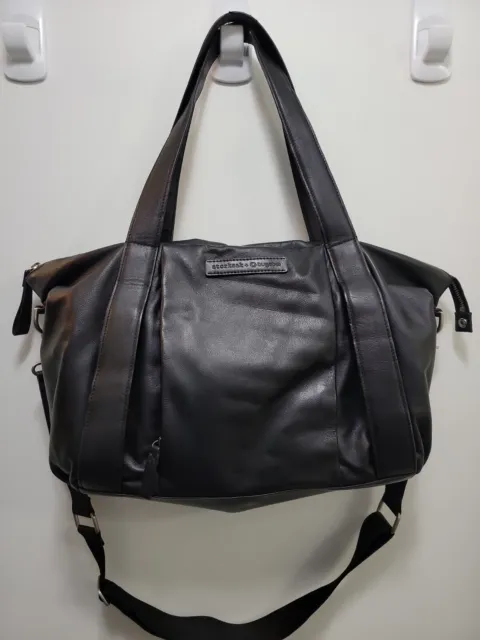Storksak Bugaboo Leather Black | Luxury Baby Changing Bag With Changing Mat