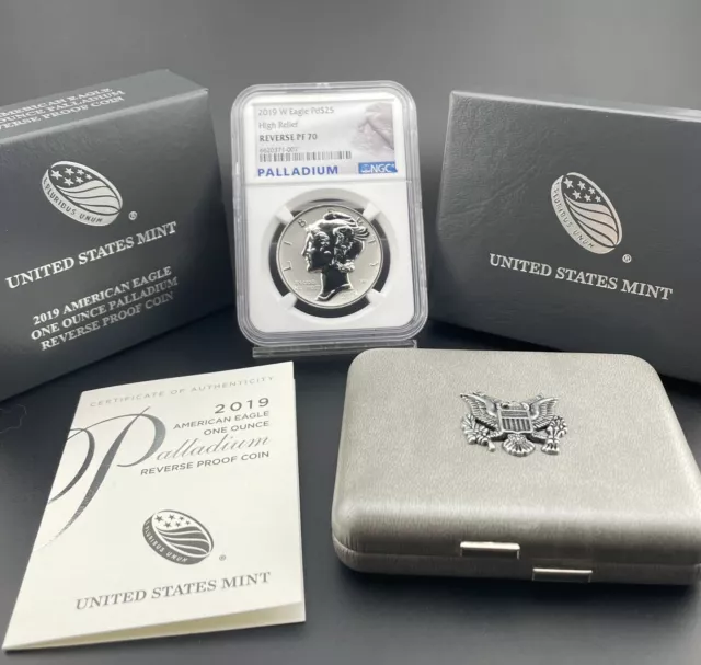2019-W $25 High Relief Rev Proof Palladium Eagle PF 70 NGC w/ OGP #427