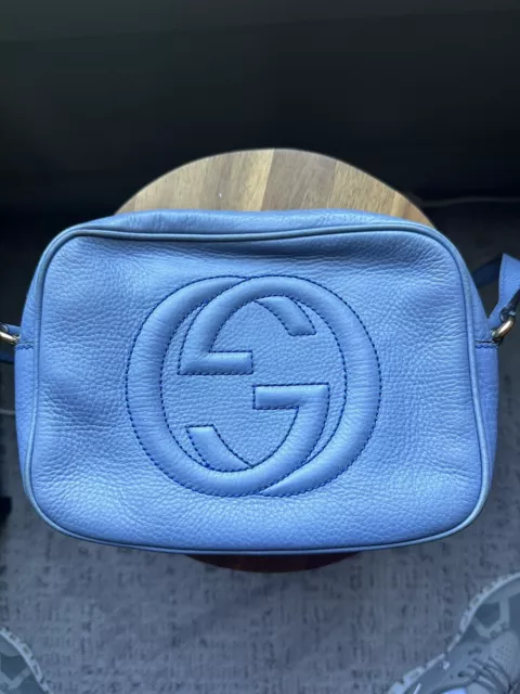 GUCCI Soho Shoulder Bag Disco Leather  308364 Light Blue Ladies G60524