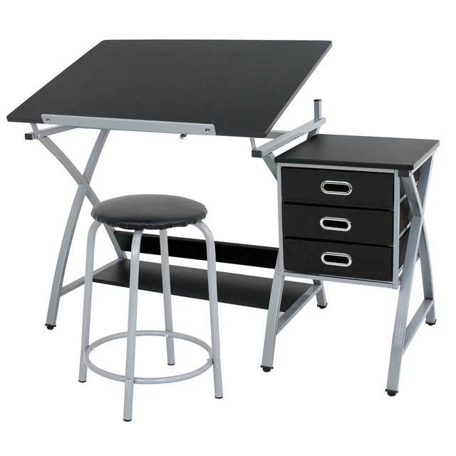 MULTI TYPE DRAFTING Table Station Glass Top Drawing Desk Craft Station Artist EUR 103,97