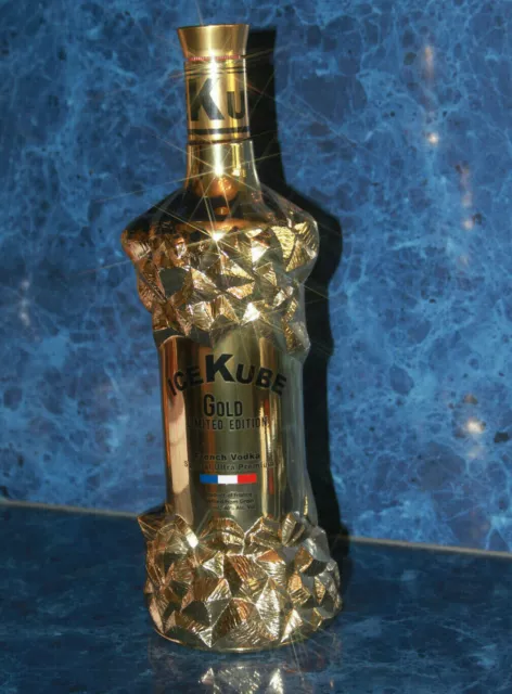 Ice Kube Vodka Gold Limited Edition EMPTY Liqueur Bottle  1L bottle DECOR
