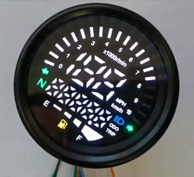 Marcador pequeño digital odómetro velocimetro con indicadores para moto