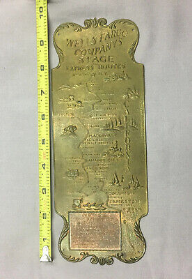 Vintage Wells Fargo Company’s Stage Brass Door Push Plate