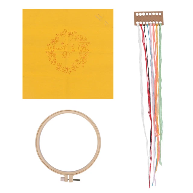 1 juego de accesorios de bordado DIY Learning kit círculo gatitos estilo DIY punto de cruz juego