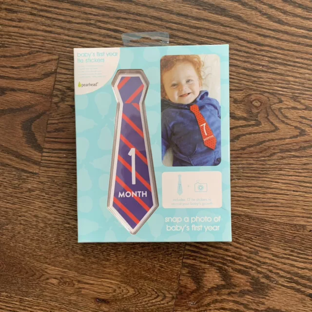 Pearhead Baby First Year Belly Tie Stickers, Multi Neckties NEW In BOX, Photo Op 3