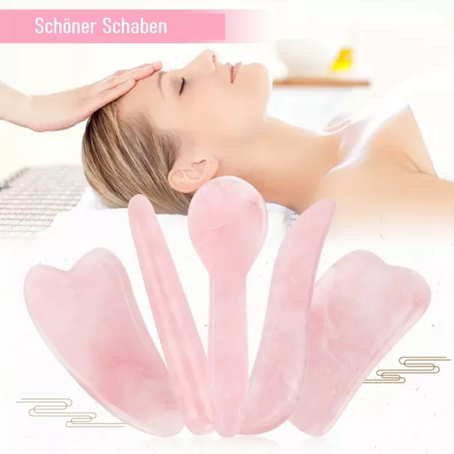 Gua Sha Rosenquarz YOGA Stein Massage Werkzeug Gesichts und Körper Schabetechnik