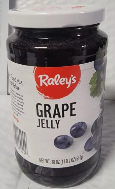 Raley's Concord Grape Jelly 🍇18 Oz (Pack of 4)🍇 Packed in Glass Jars FREE SHIP