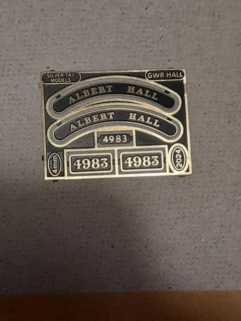 00 gauge (4mm) Silver Tay Models: GWR Hall Class nameplates