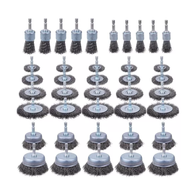 Rocaris 40 Pack Carbon Steel Wire Wheel Brush with 1/4-Inch Hex Shank, Cup Br...