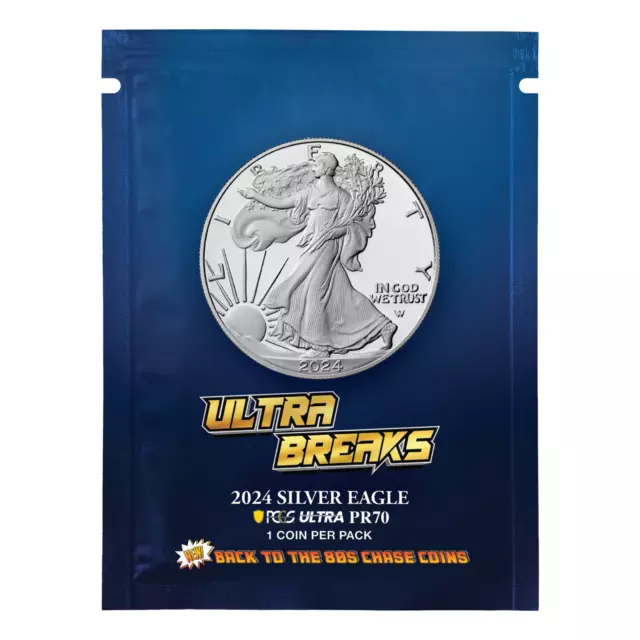 2024 $1 Proof Silver Eagle PCGS PR70 Back To The 80s Ultra Breaks - Sealed Pack