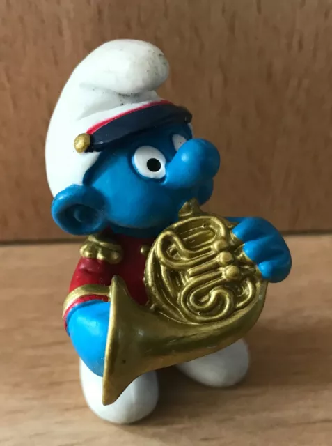 FIGURINE SCHTROUMPF SMURF schleich 20483 LE MUSICIEN DE FANFARE LE COR DE CHASSE