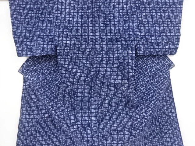 42789# Japanese Kimono / Antique Mens Yukata / Geometric
