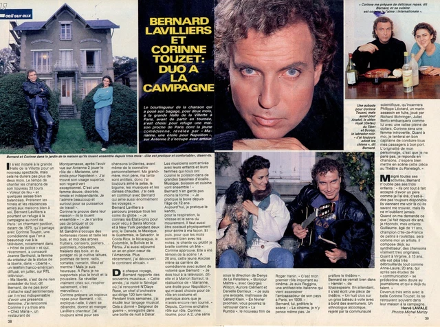 COUPURE DE PRESSE Clipping 1986 Bernard Lavillers Corinne Touzet (2 pages)  EUR 5,00 - PicClick FR