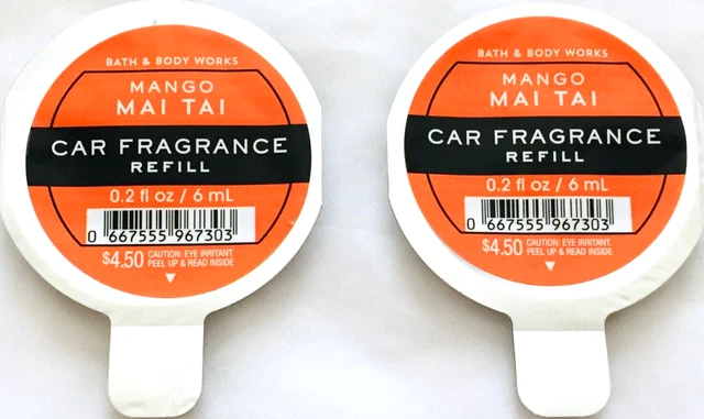 2 Mango Mai Tai Car Scentportable Fragrance Refills Discs Bath & Body Works
