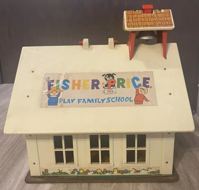 Vtg Fisher Price Play Family School House Little People #923 1970's Toy Retro