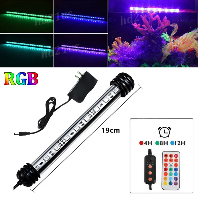 Aquarium Underwater Fish Tank RGB LED Light Submersible Strip Lamp w/ Remote US