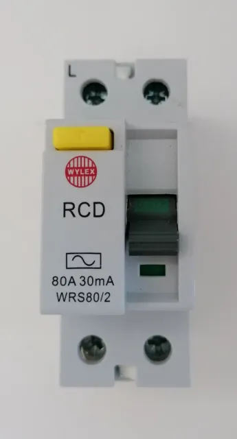 WYLEX LIFELINE RANGE WRS80/2 80A 2 POLE A.C. RCD 230V 30A Trip BREAKER