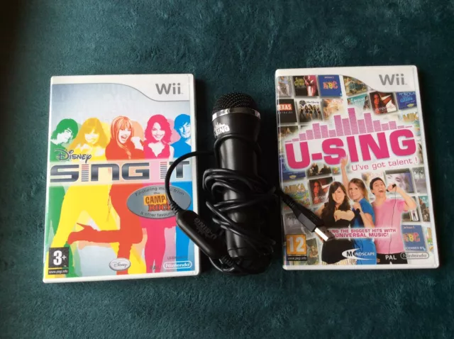 DISNEY SING IT + U-SING + Microphone Nintendo Wii Games All Tested & Working VGC