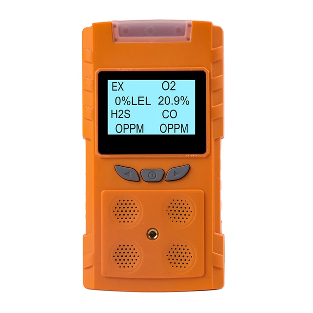 Gas Leak Detector Gauge Sound Alarm 4 in 1 O2 CO H2S EX Multi Gas Monitor Meter