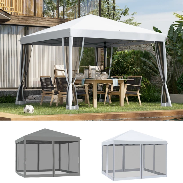 Outsunny Faltpavillon Pavillon Faltzelt Garten mit Seitenwänden 3x3m