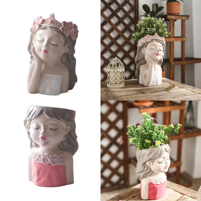 Vase Planteur Décor À La Maison Statue Ornement Centre de Table avec Trou de