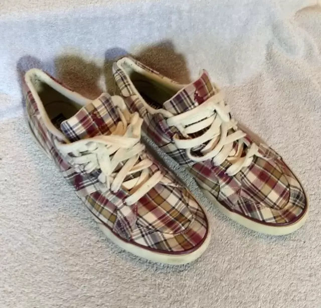 Polo by Ralph Lauren Mens Preowned Madras Plaid Sneakers, Size: 12 #US29-8