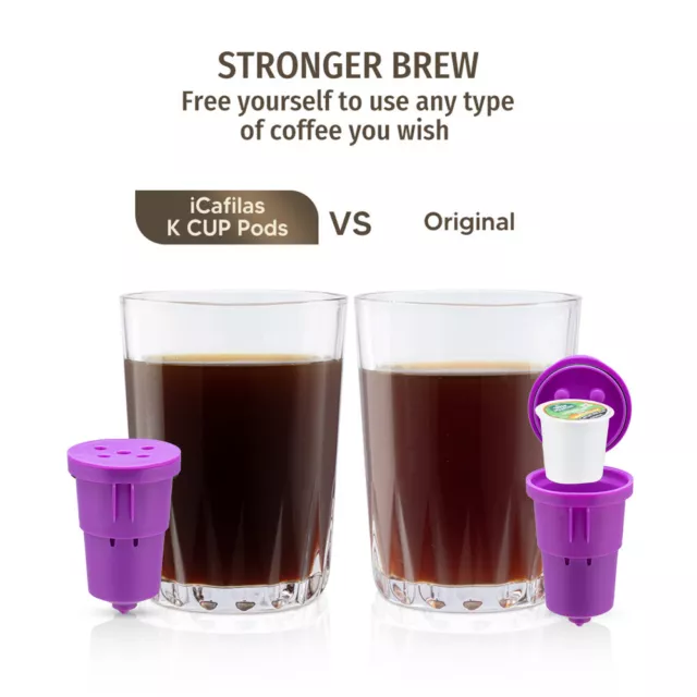 Keurig Refillable Reusable Coffee Capsule K Cap Filter Basket Pod (Purple) FR 3