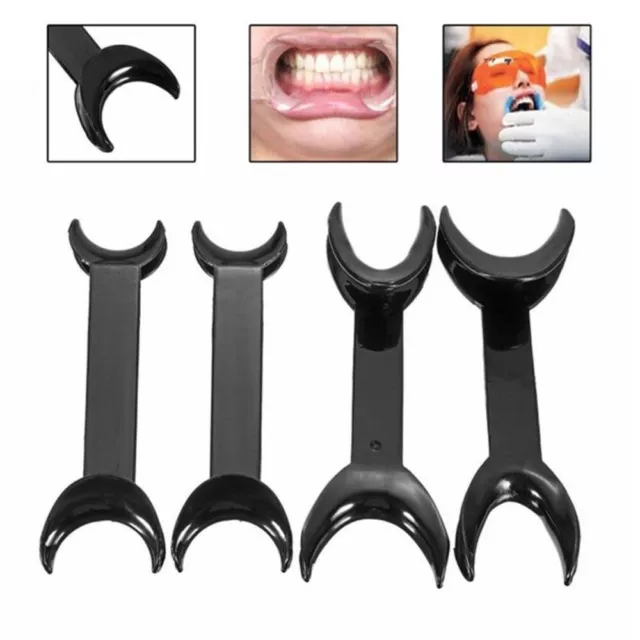 4Pcs Black Cheek Lip Retractor T-Shape Double Head Mouth Opener