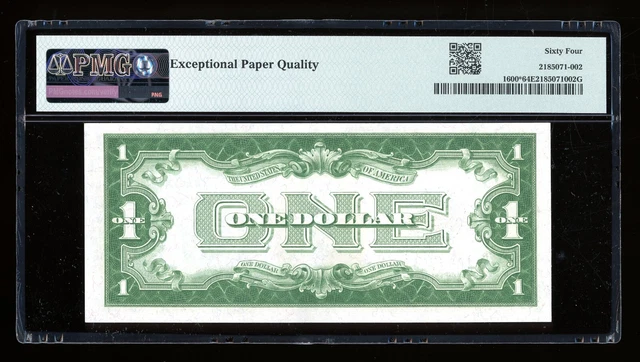 DBR 1928 $1 Silver Funnyback STAR Fr. 1600* PMG 64 EPQ Serial *10677440A 2