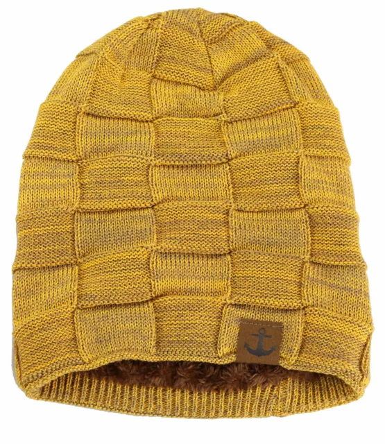 Caripe Wintermütze Long Beanie Strick Mütze Herren Damen gefüttert Fleece -ve1 2