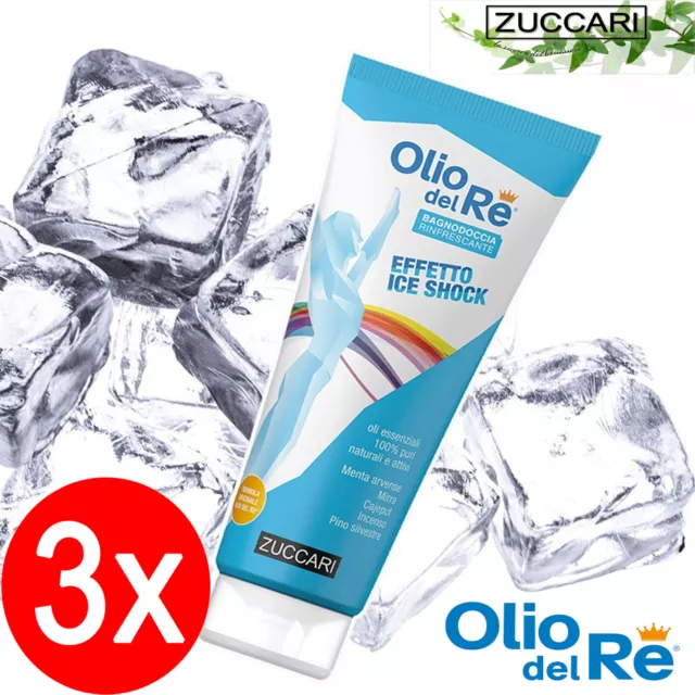 OLIO DEL RE Zuccari Bagno Doccia rinfrescante ICE Shock 250ml 3X