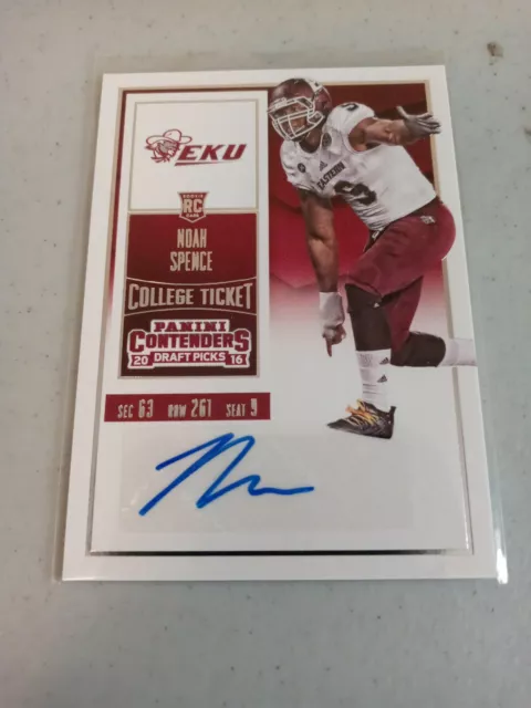 2016 Panini Contenders Draft Noah Spence Auto Autograph EKU