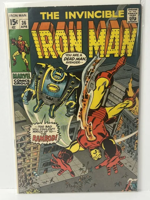 The Invincible Iron Man #36 Marvel Comics 1971 Bronze Age, Boarded