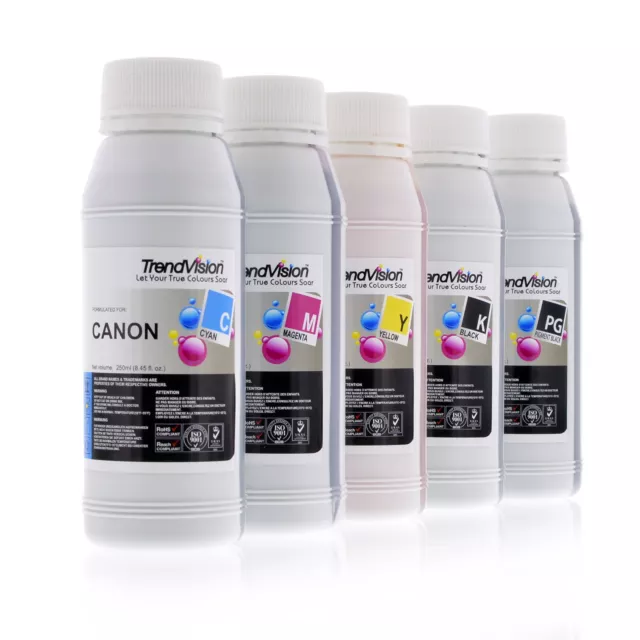 250ml dye pigment ink for Canon CLI-521 PGI-520 & more CISS & refill cartridges 2