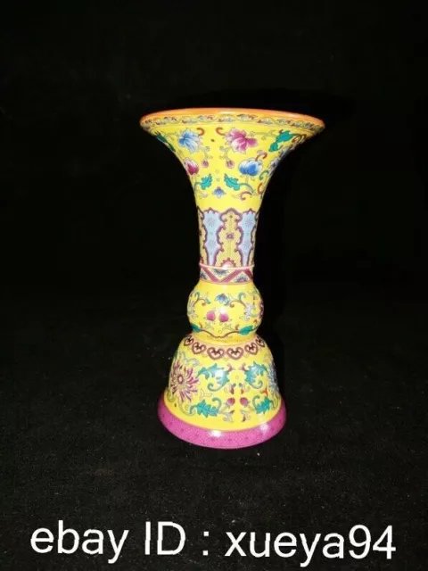 Qing dynasty yongzheng Enamel Colour Porcelain flower pattern Bottle vase pair 3