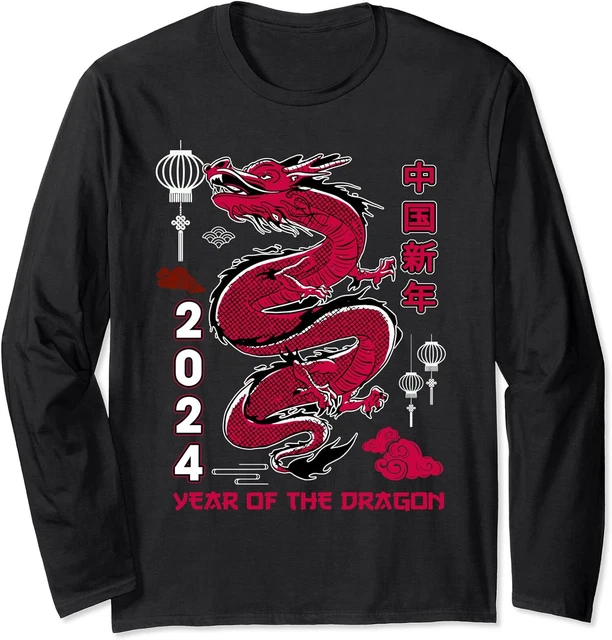 HAPPY CHINESE NEW Year 2024 Year Of The Dragon Gift Long Sleeve TShirt
